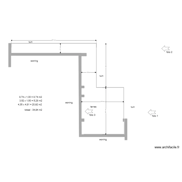 terras. Floor plan with 
