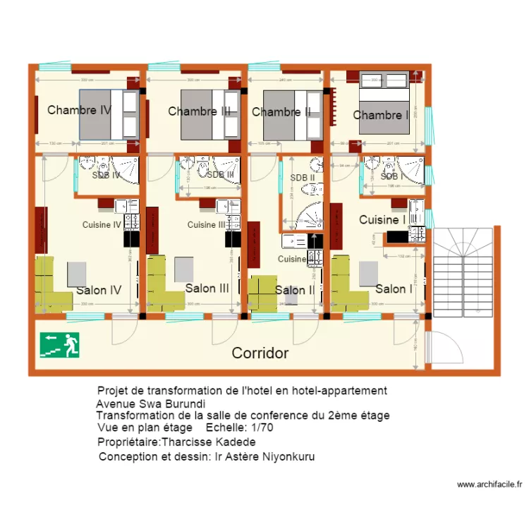 Kadede transfo salle eme etage. Floor plan with 