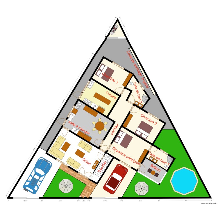 gangi vue en plan villa3. Floor plan with 0 room and 0 m2