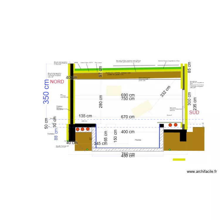 piscine coupe nord-sud béton béton v1 . Floor plan with piscine coupe nord-sud béton béton v1 . Floor plan with