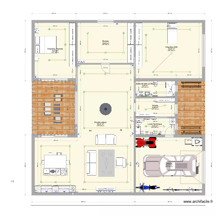 H PLAN. Floor plan with 