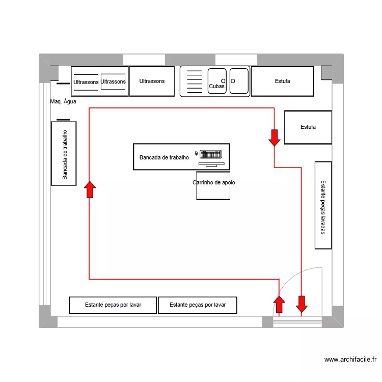 Sala Lavagem. Floor plan with 