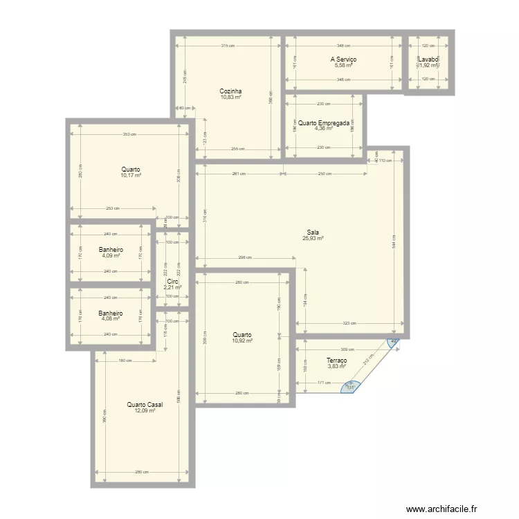 Apto Praia. Floor plan with 
