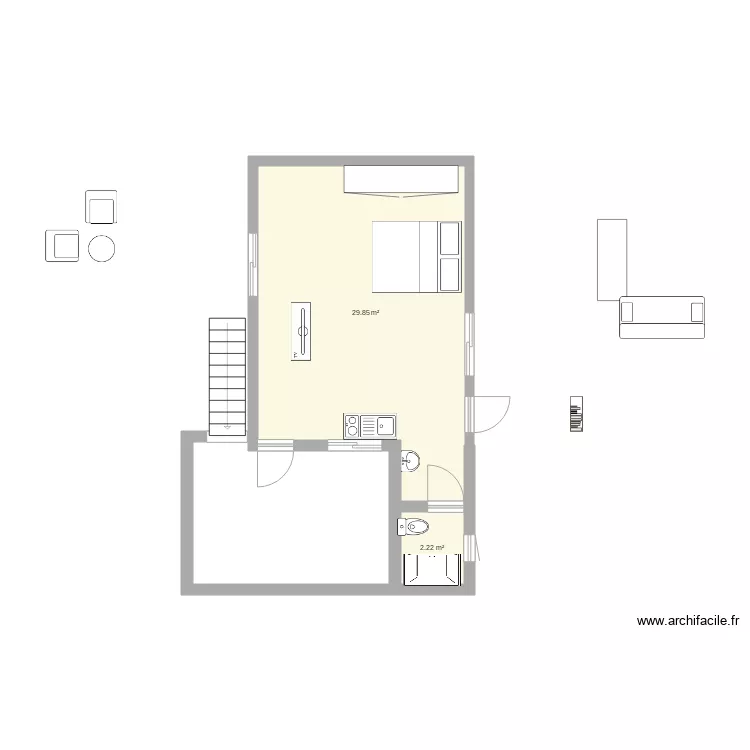CUARTO. Floor plan with 