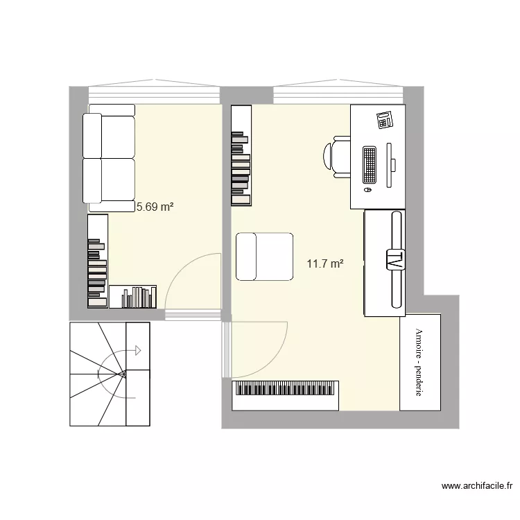 Loft 1. Floor plan with 