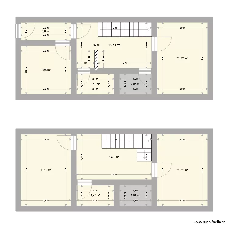 150m2h. Floor plan with 