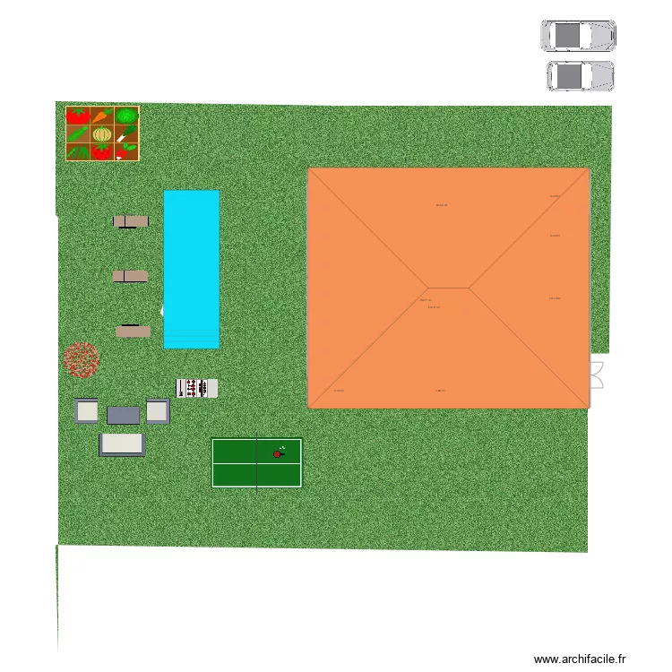 House 1. Floor plan with 
