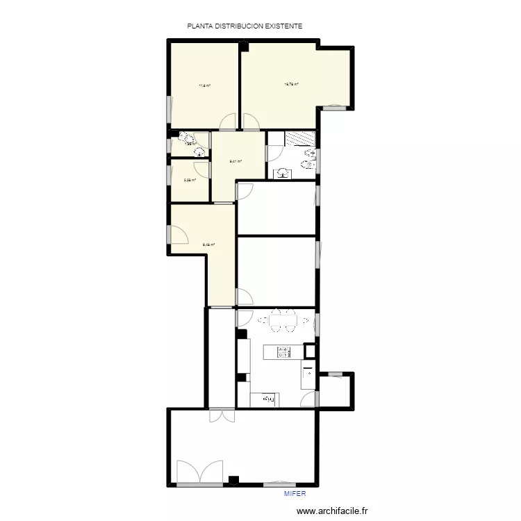 Nuria Lleida Francesc Macia distribucion existente. Floor plan with 