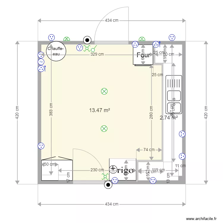 CUISINE ELEC. Floor plan with 