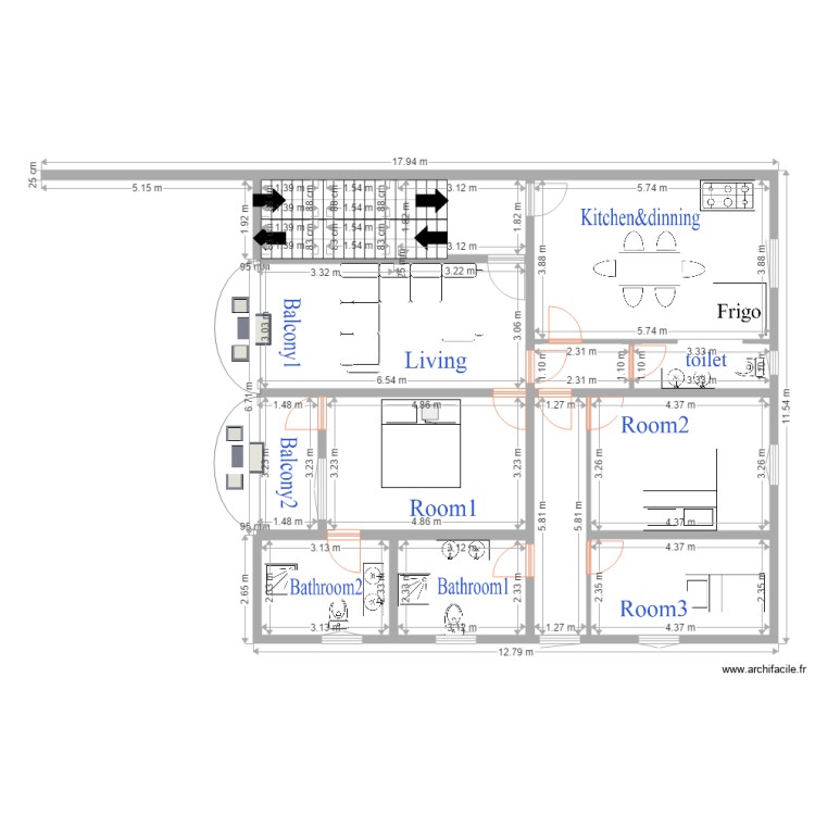 Plan Melino. Floor plan with 0 room and 0 m2 Plan Melino. Floor plan with 0 room and 0 m2