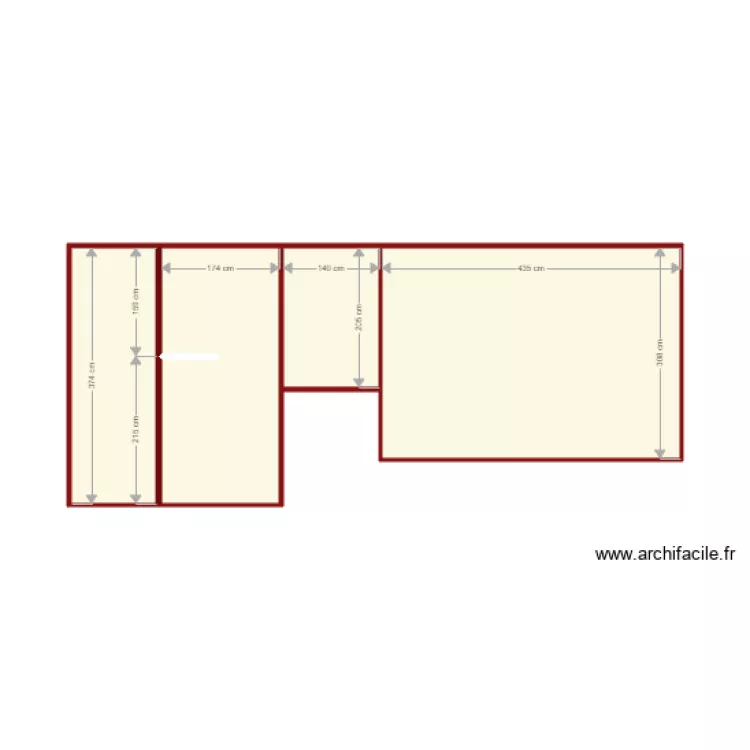 Q10 faux plafond lamelles scenario1. Floor plan with 