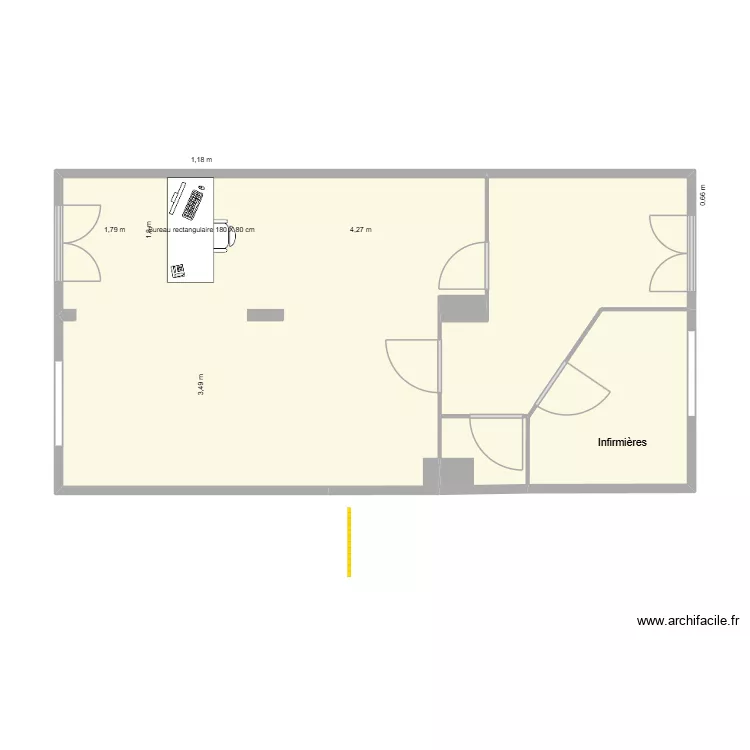 cabinet 1. Floor plan with 4  and 55 m²