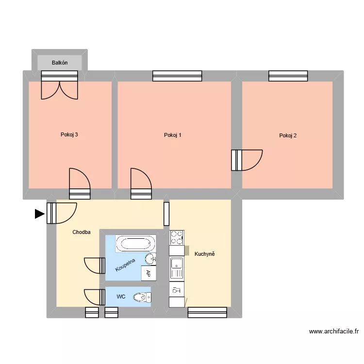 Gajdo&scaron;ova 2287, byt 4. Floor plan with 13  and 196 m²