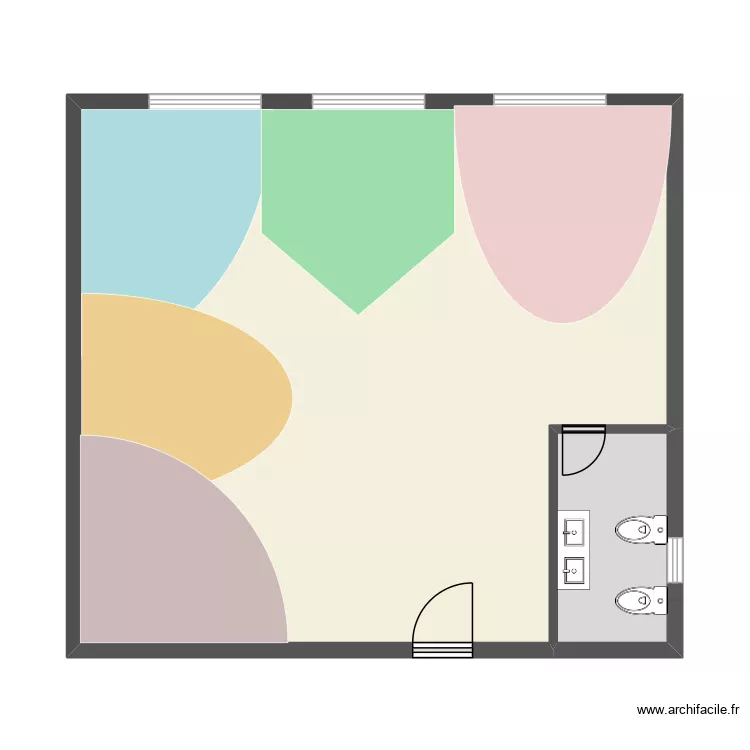 local. Floor plan with 2  and 56 m²