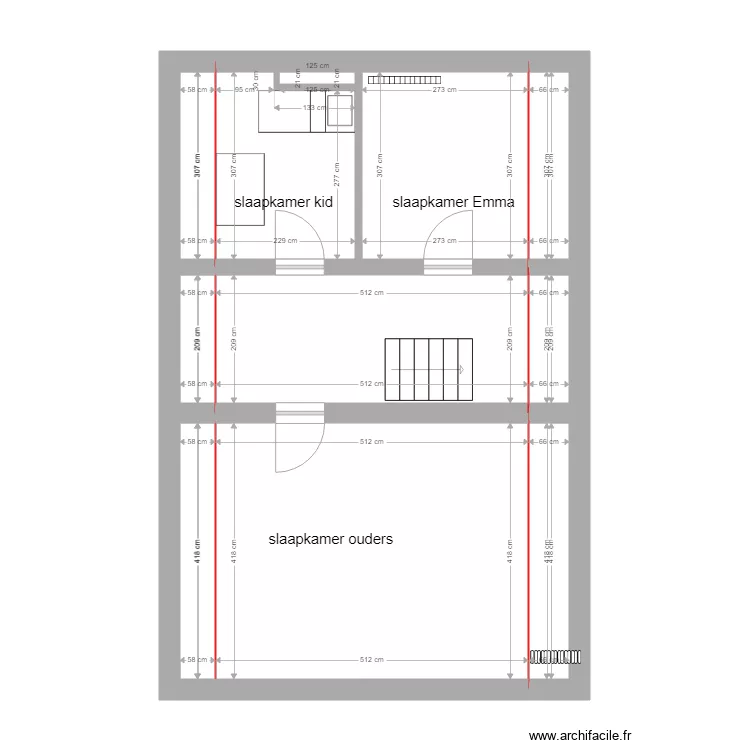 wattripont tris verdieping. Floor plan with 
