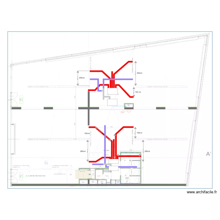 89W ventilatie beneden. Floor plan with 