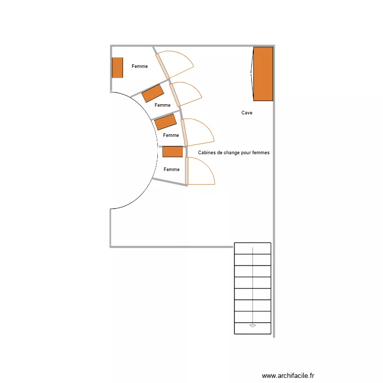 changing rooms. Floor plan with 