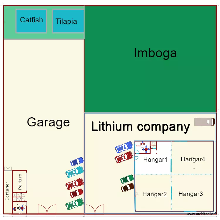 Quartier industriel partition. Floor plan with 