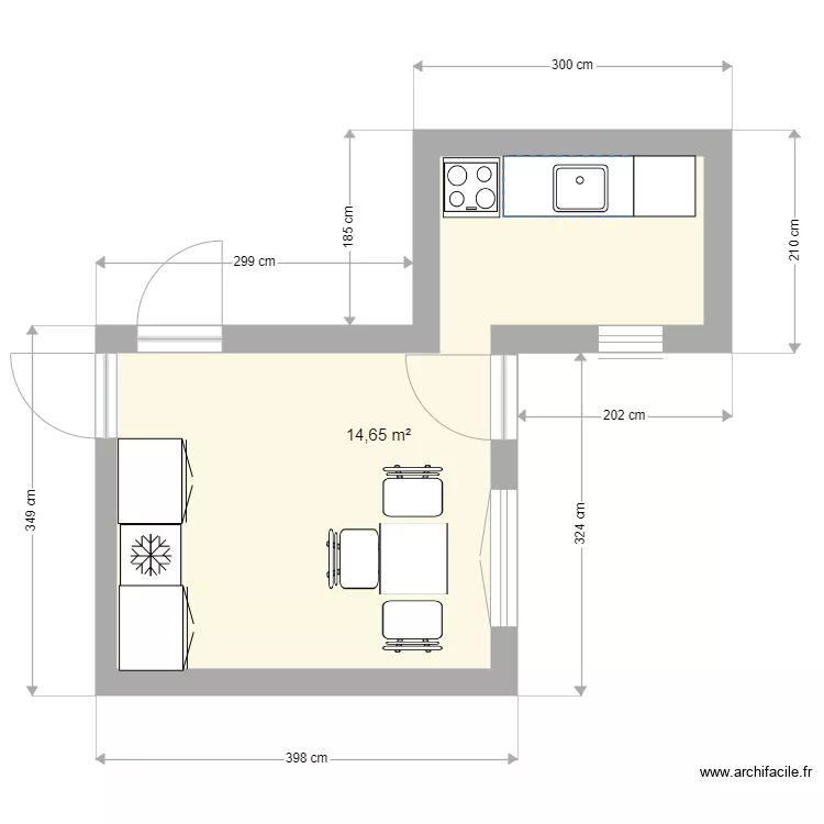cocina 1. Floor plan with cocina 1. Floor plan with