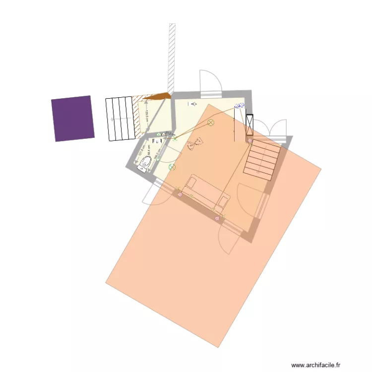 Entree avec toilette et Marquise ext. Floor plan with Entree avec toilette et Marquise ext. Floor plan with