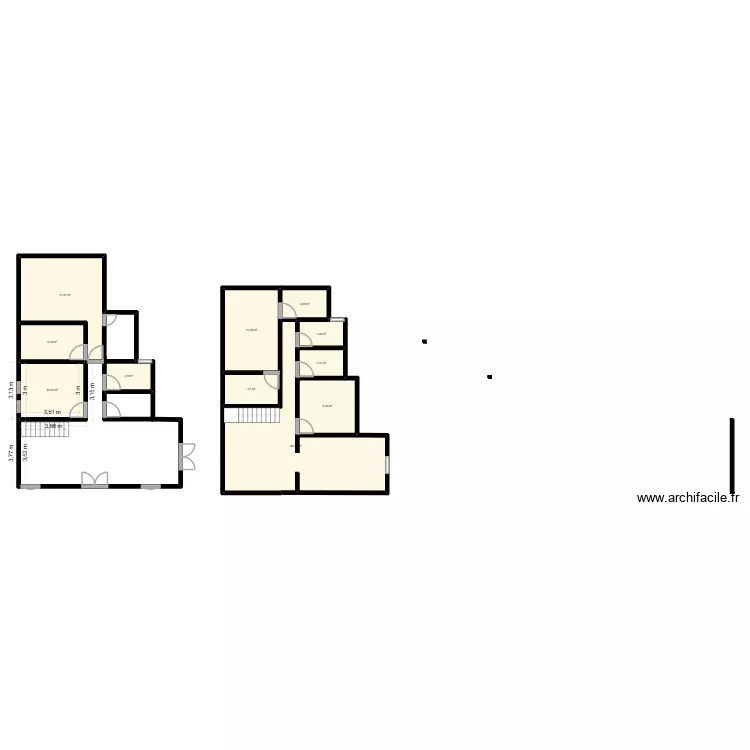 Planta casa 2. Floor plan with 11  and 114 m²