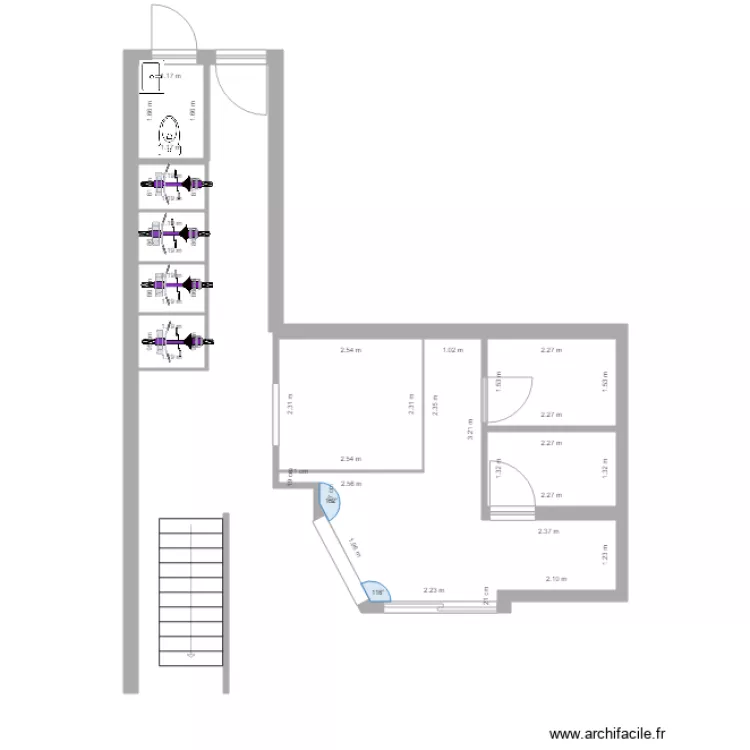 fitness room. Floor plan with 