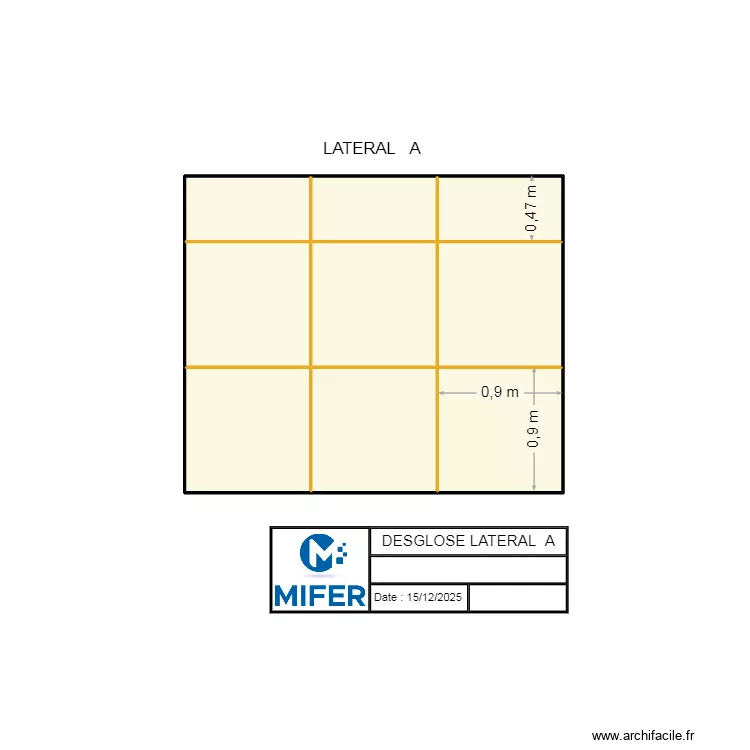 DESGLOSE PARED A   (AGRAMUNT). Floor plan with 9 rooms and 6 m²
