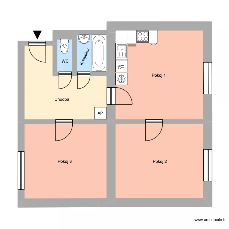 Matěje Kopeckého 516, byt 15. Floor plan with 11 Rooms and 181 m² Matěje Kopeckého 516, byt 15. Floor plan with 11 Rooms and 181 m²