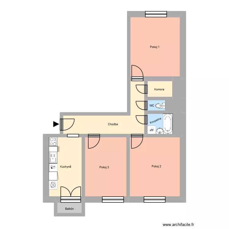 Hlavn&iacute; tř&iacute;da 700, byt 16. Floor plan with 16  and 192 m²