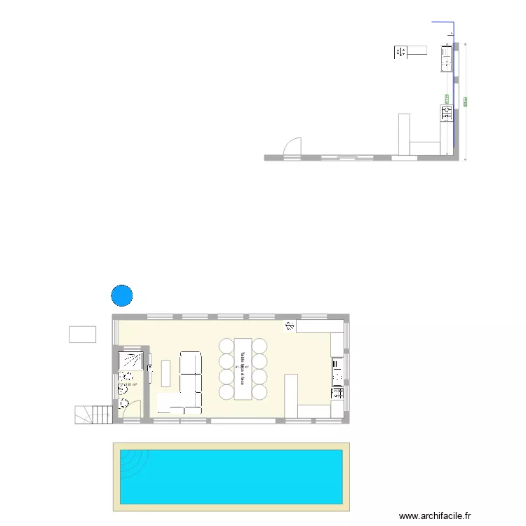 pool kitchen and cr. Floor plan with pool kitchen and cr. Floor plan with