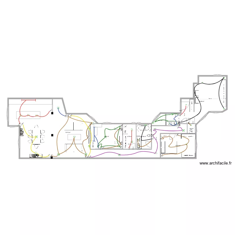 ferraz 54 cama principal invertida luces techo terminado. Floor plan with 