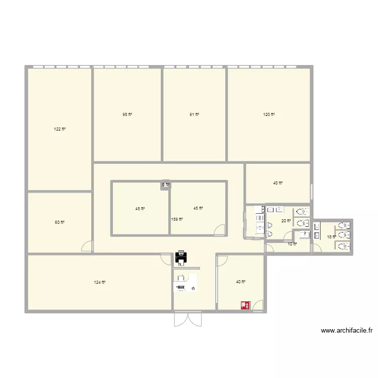 1206 office. Floor plan with 