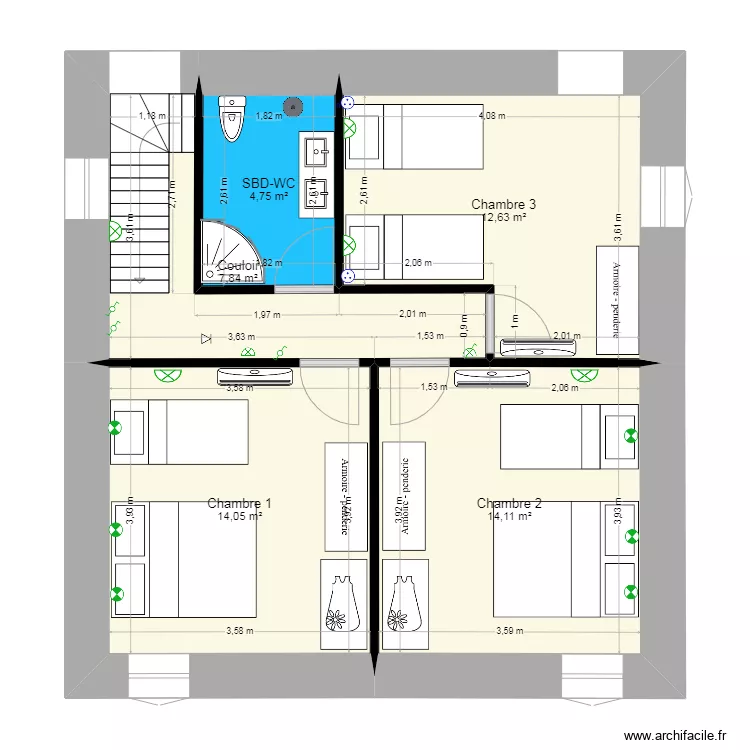 ETAGE 1. Floor plan with ETAGE 1. Floor plan with