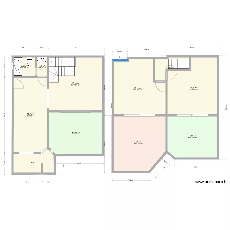 Casa 1. Floor plan with 