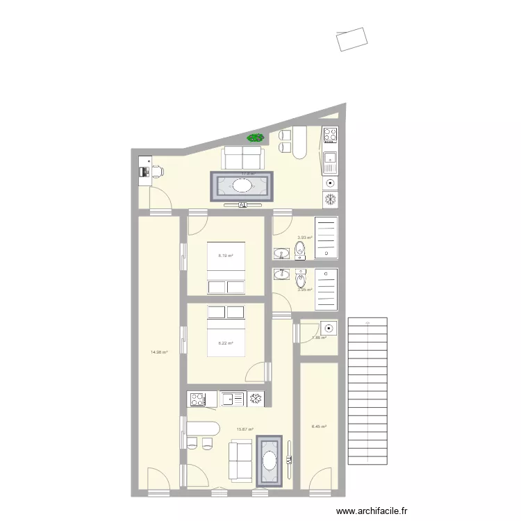 Gremio 16 0 quotas 1A paredes mobilia. Floor plan with 