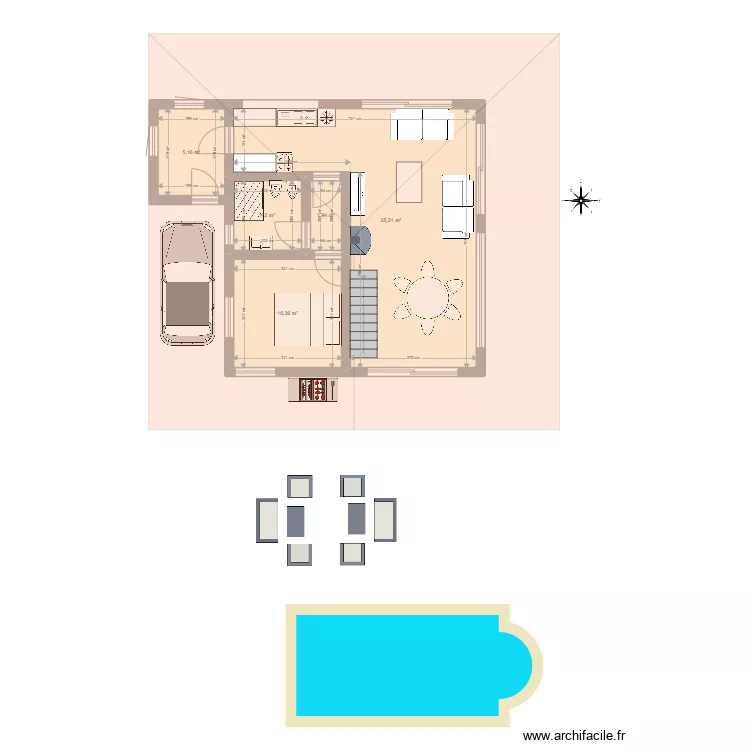Caba&ntilde;a. Floor plan with 