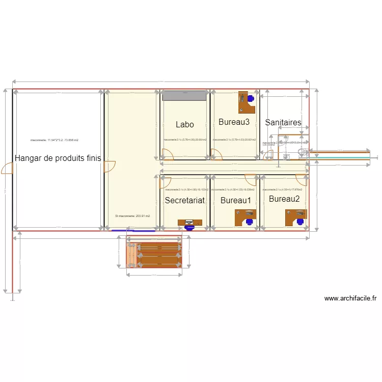 maconneries. Floor plan with 