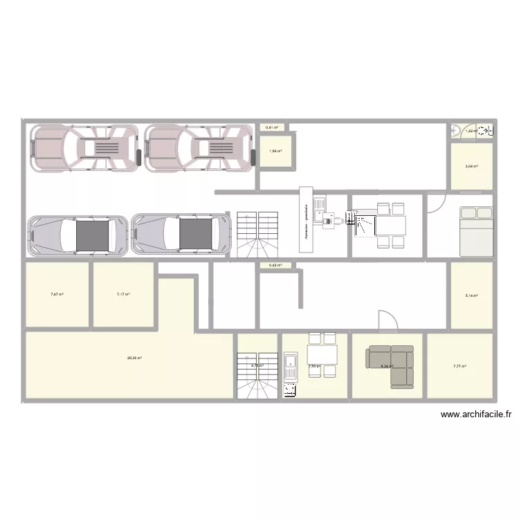 jlp. Floor plan with 13  and 84 m²