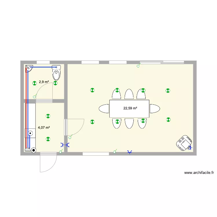 plomberie maison. Floor plan with 