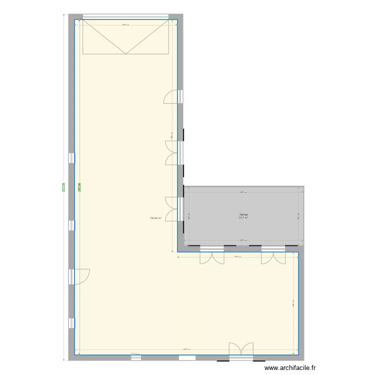 Barjac berekening ruimtes. Floor plan with 