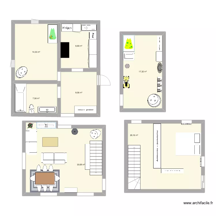 Apparte 4,5. Floor plan with 