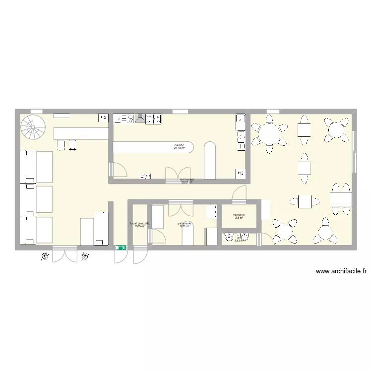 plan resto. Floor plan with 