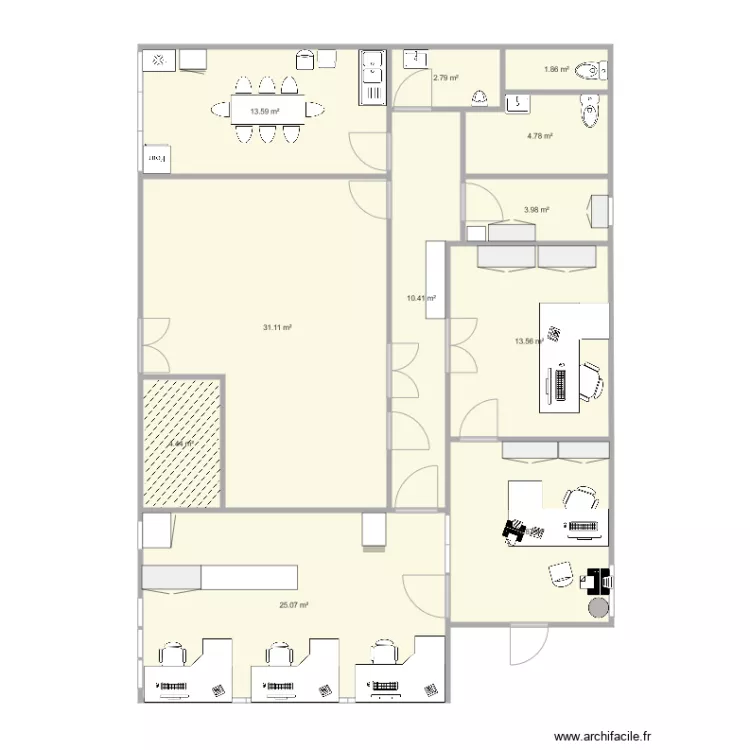 plan vente densit&eacute; occupation. Floor plan with 