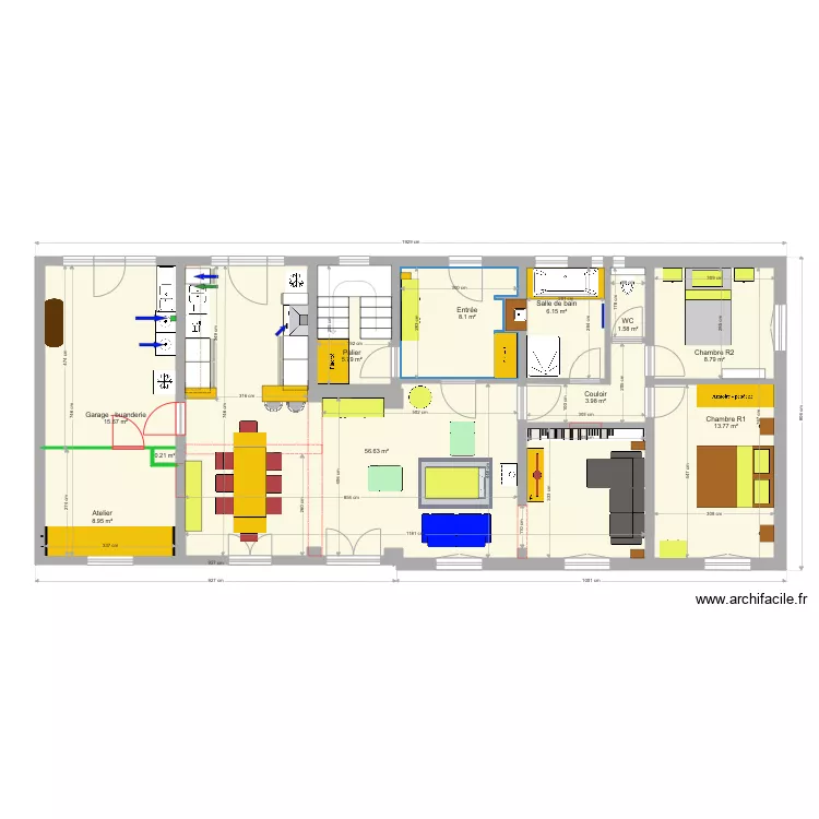 Salle de bain du bas. Floor plan with Salle de bain du bas. Floor plan with