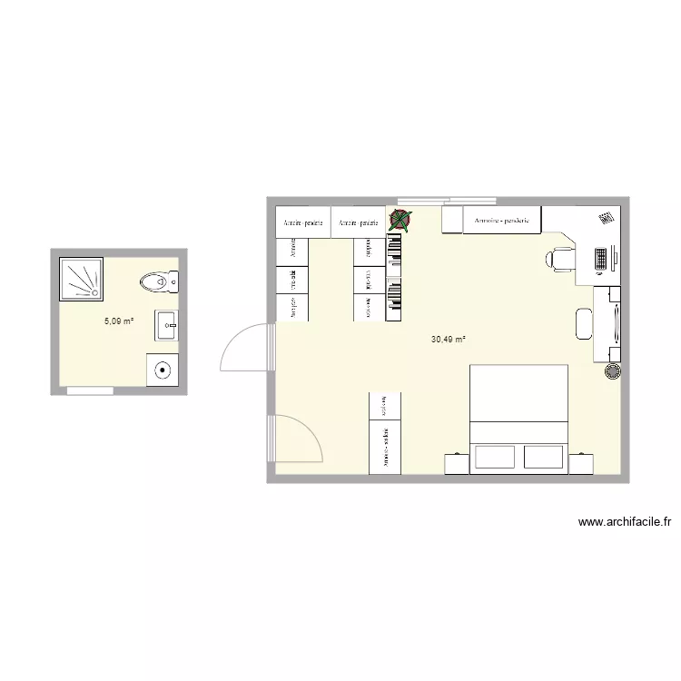Kitchen 1. Floor plan with 