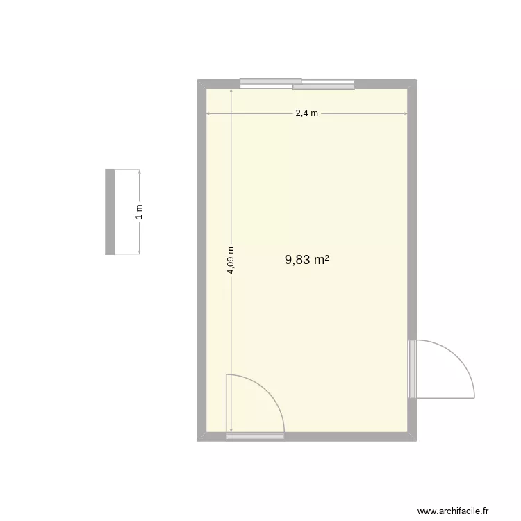 Salon. Floor plan with 1  and 10 m²