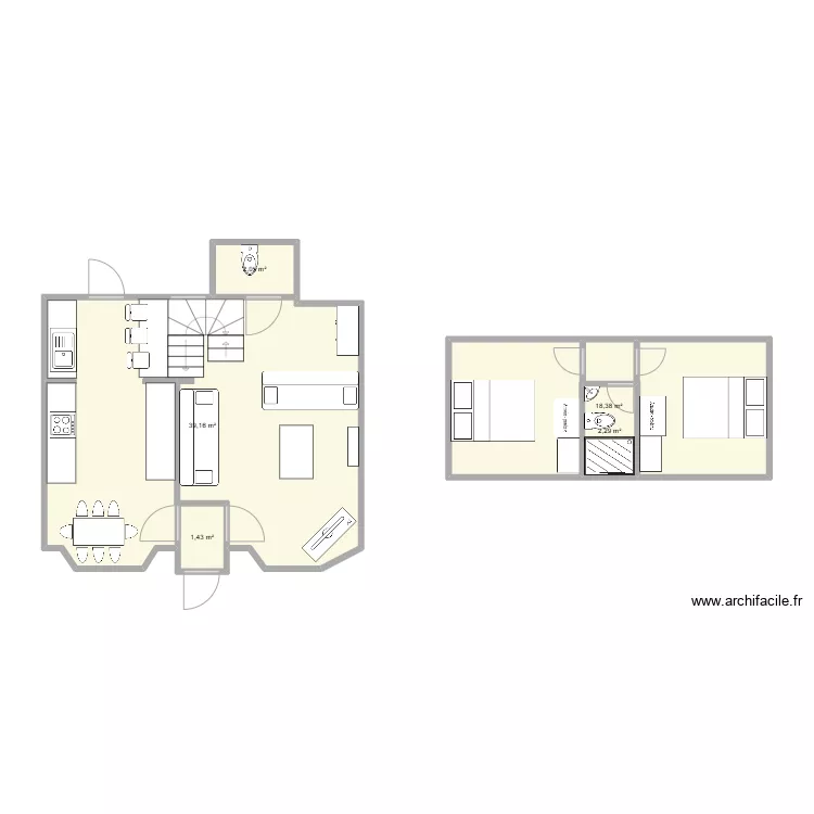 Cottage layout. Floor plan with 