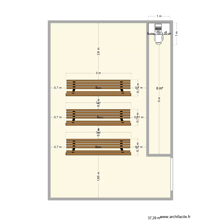 P02. Floor plan with 2  and 43 m²