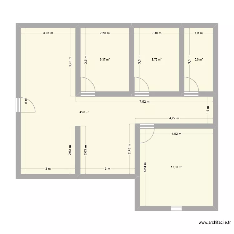 casa. Floor plan with 5  and 84 m²