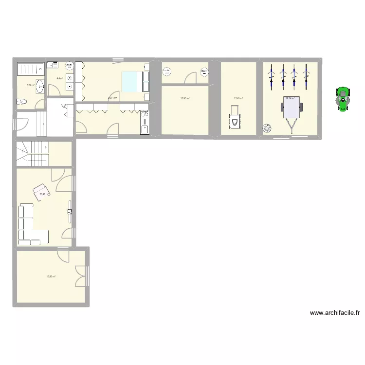 Ailsa's downstairs with built in storage. Floor plan with 
